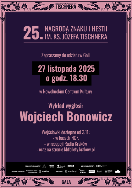 25. Gala Nagrody Znaku i Hestii im. ks. Józefa Tischnera