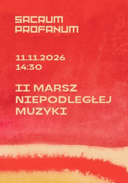 Grafika z logotypem Sacrum Profanum, tytułem wydarzenia oraz jego datą i godziną