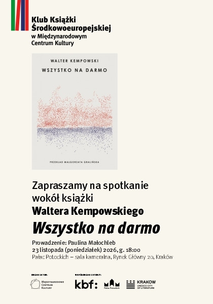 Klub Książki Środkowoeuropejskiej: „Wszystko na darmo”