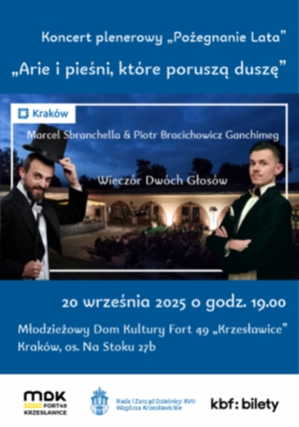 Koncert plenerowy z okazji „Pożegnanie lata" - „Arie i pieśni, które poruszą duszę"